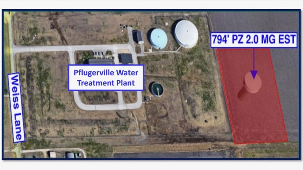 Pflugerville officials to consider nearly $7M water tower project