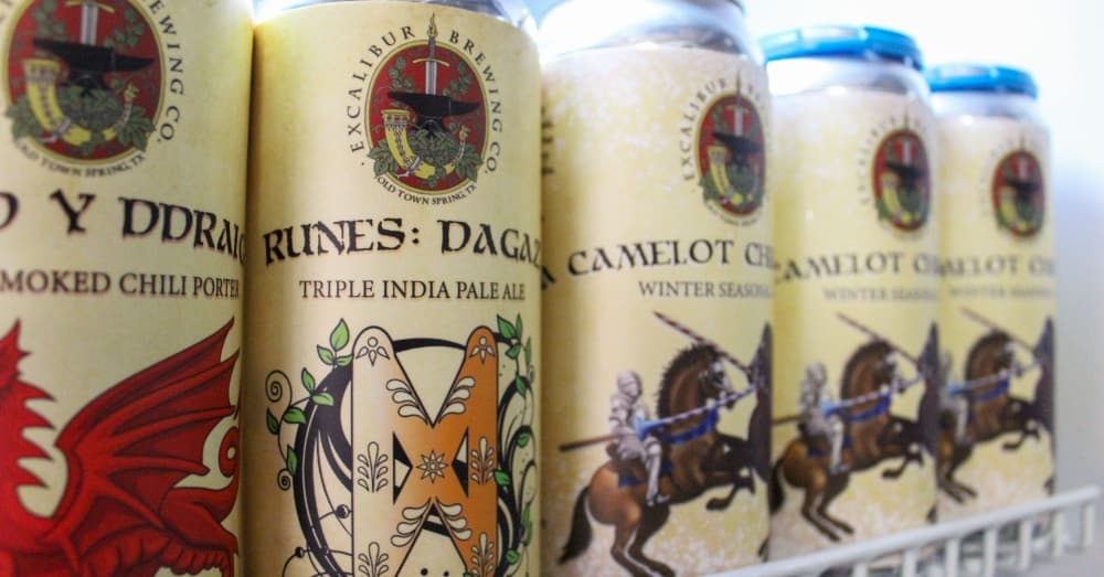 Each of the brews Excalibur Brewing makes comes with a unique name. (Emily Lincke/Community Impact Newspaper)