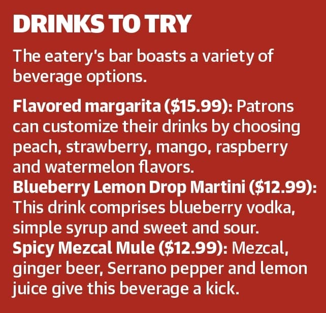 The eatery’s bar boasts a variety of beverage options. (Ronald Winters/Community Impact Newspaper) 