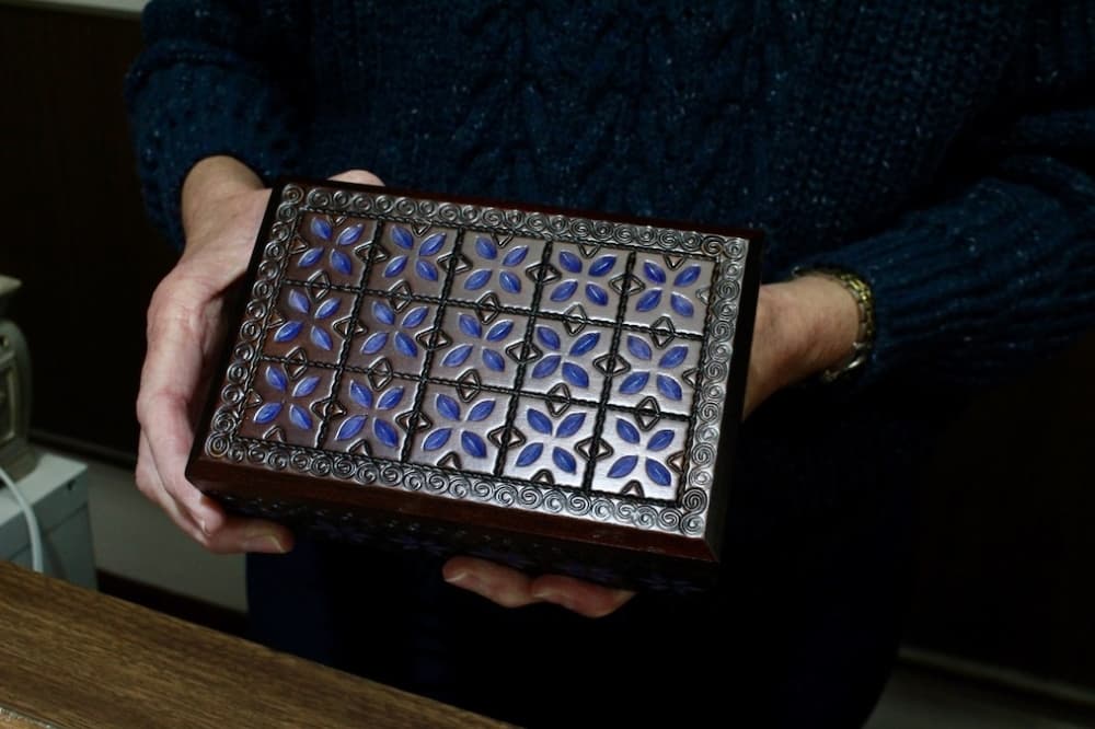 Brownlee Jewelers also sells carved wooden boxes and music boxes in addition to watches and jewelry.  (Jishnu Nair/Community Impact Newspaper)