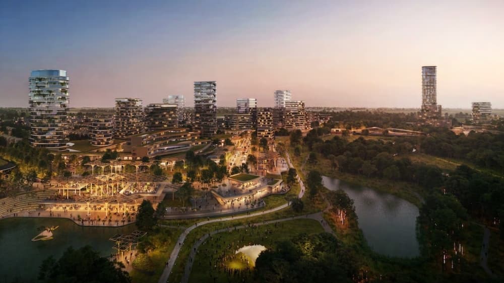 Previous plans first shared in October for Frisco North included a convention center, but revised plans removed them. (Rendering courtesy city of Frisco)