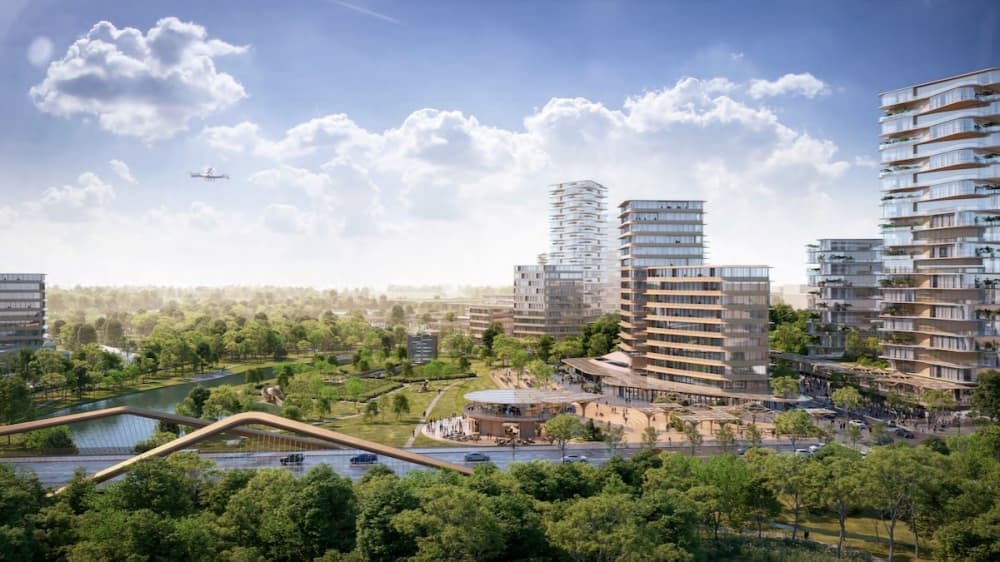 A major focus of Frisco North is incorporating a large swath of open space around the Parvin Branch corridor. (Rendering courtesy city of Frisco)