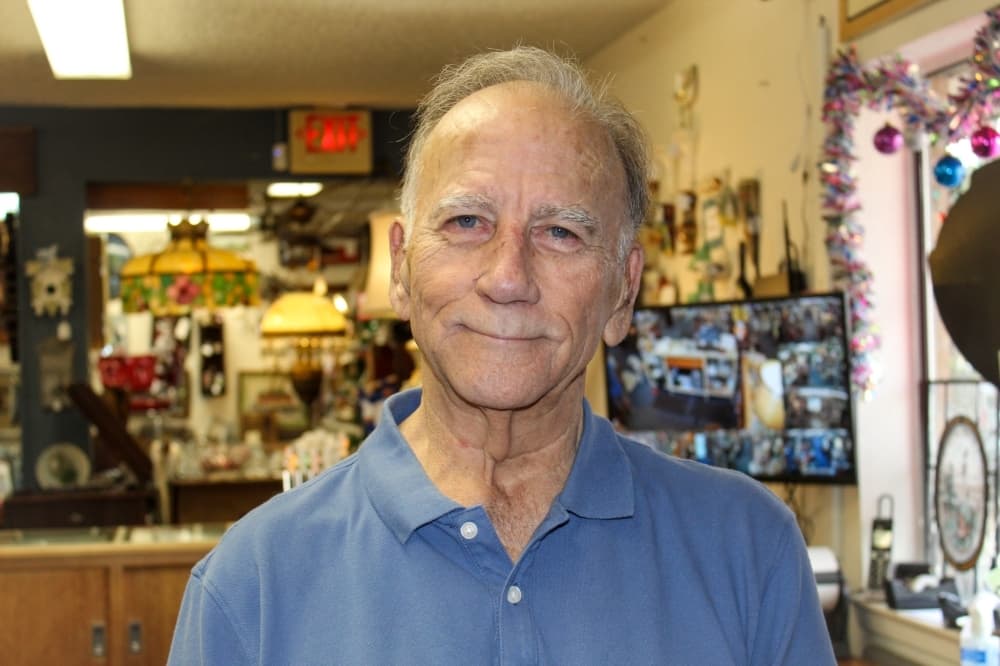 Owner Terry Thomas said his favorite items are made from antique wood. (Bailey Lewis/Community Impact Newspaper)