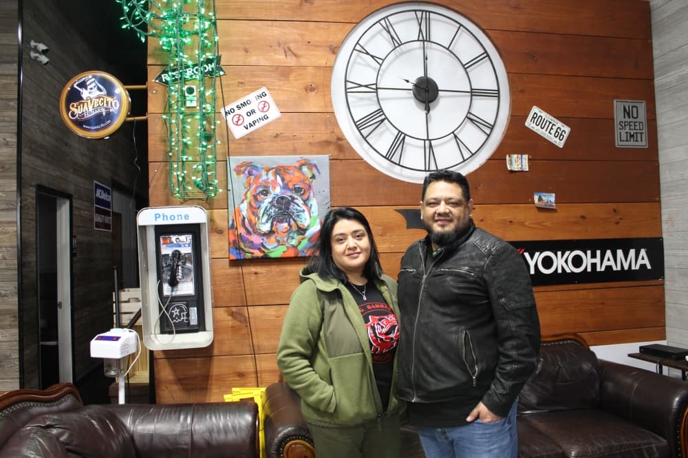 Viridiana Bermudez and Ricardo Bermudez of Bulldog Barber Shop.