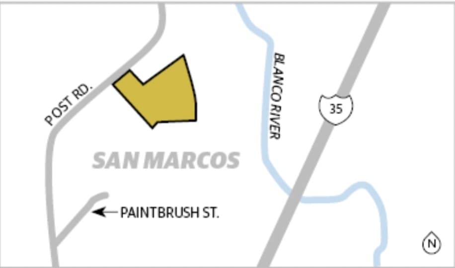 The new development is located a few miles away from downtown San Marcos. (Community Impact Newspaper staff)