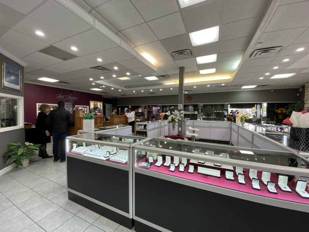 
Many of the cases inside Stall Jewelers had to be replaced after someone drove into the store.