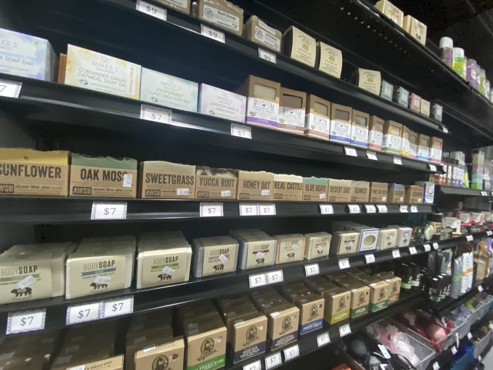 Hippo Pharmacy sells locally-made soaps and other products for customers.
