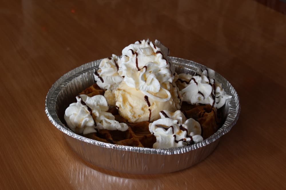 Chill Milkshake and Waffle Bar offers homemade waffles topped with ice cream and whipped cream ($8.75). 