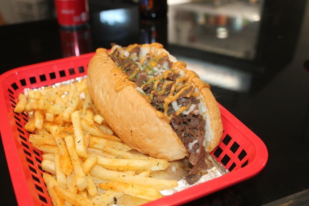 H-Town Cheesesteak ($14.50) is served with a special Spice Buddy Sauce. (Sierra Rozen/Community Impact Newspaper)