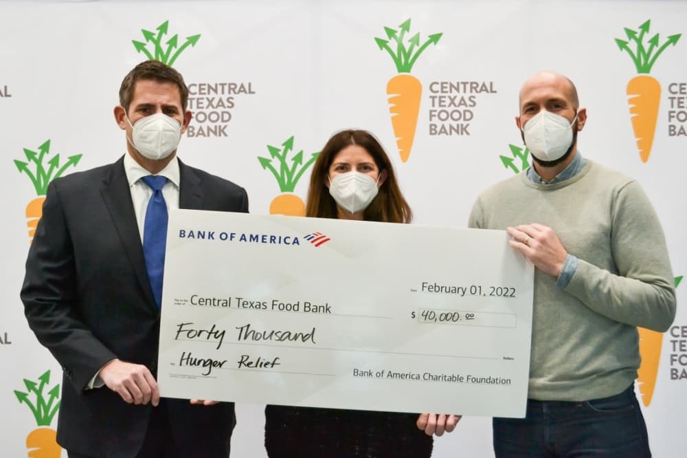 Central Texas Food Bank receives $40K donation from Bank of America