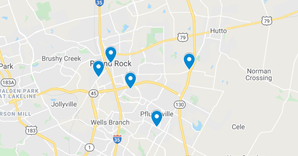 5 latest commercial projects filed in Round Rock, Pflugerville and Hutto, including church renovation