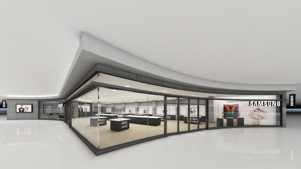 Ribbon-cutting set for Samsung Experience Store at Stonebriar Centre mall in Frisco