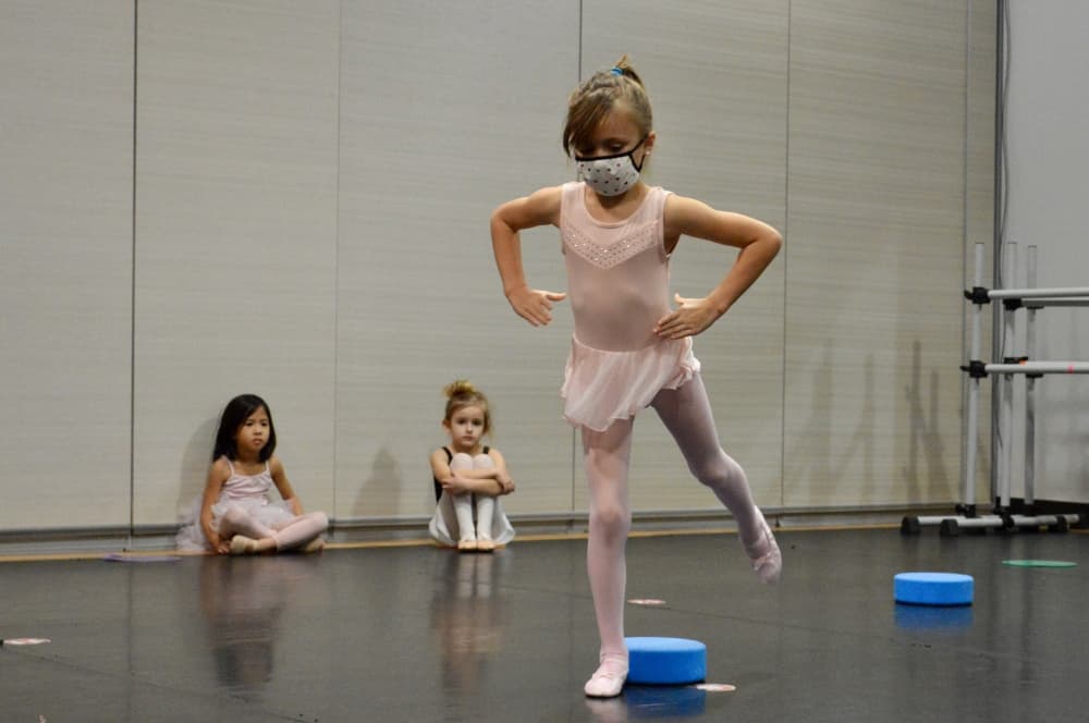 Students learn ballet and tap in the school's combination classes. 