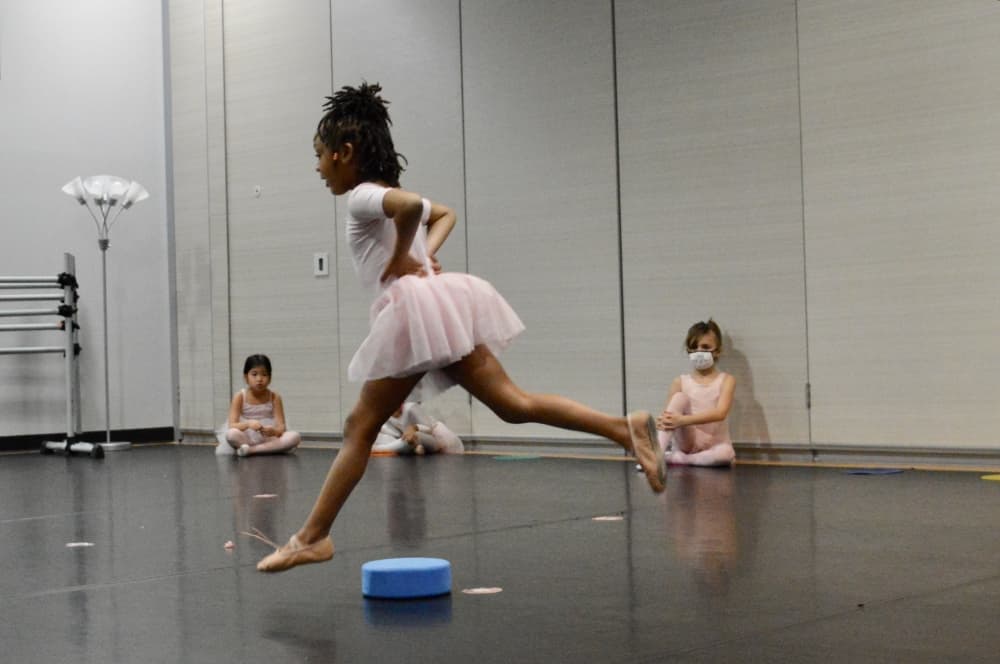 Students learn ballet and tap in the school's combination classes. 
