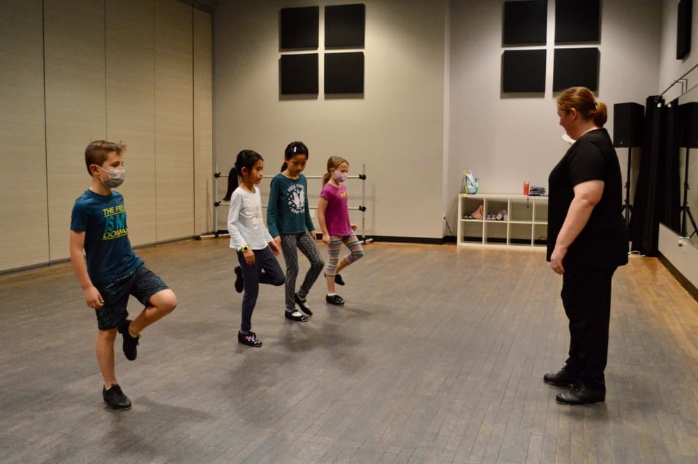 Tap 1 students practice in one of Art Beat's two studio rooms. 