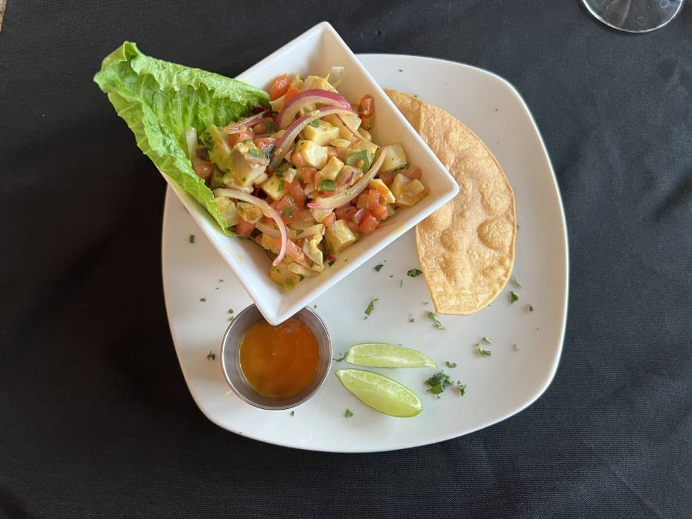 Patrons can order shrimp or fish ceviche, or a combination of both. ($15) (Grace Dickens/Community Impact Newspaper)