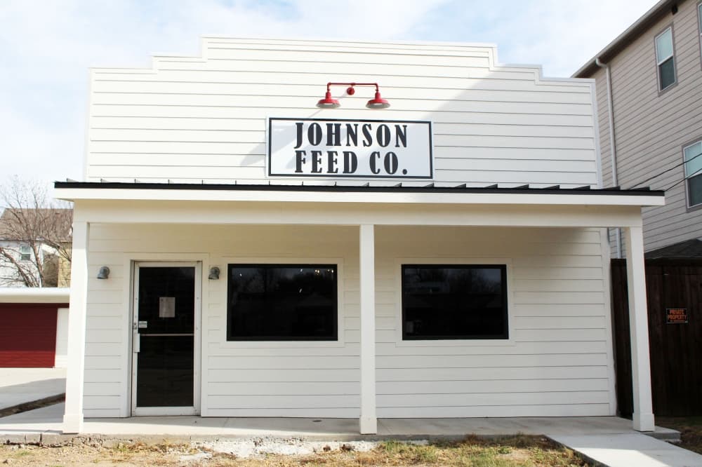 The new location of Johnson Feed Company is on Charles Street in Old Town Lewisville. (Karen Chaney/Community Impact Newspaper)