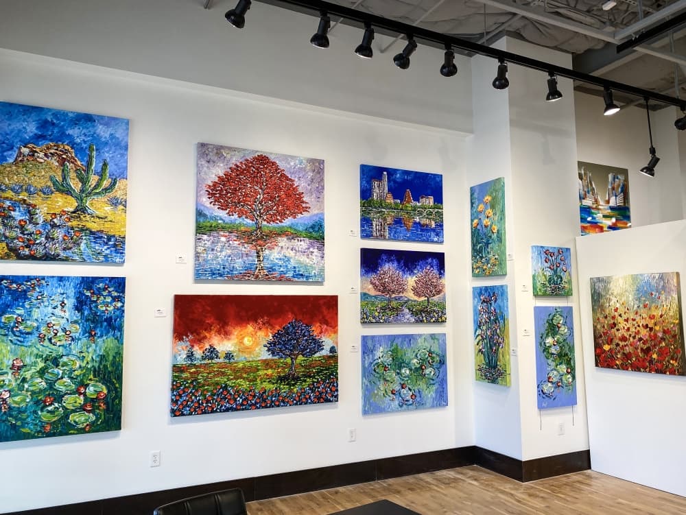 Inside the art gallery.