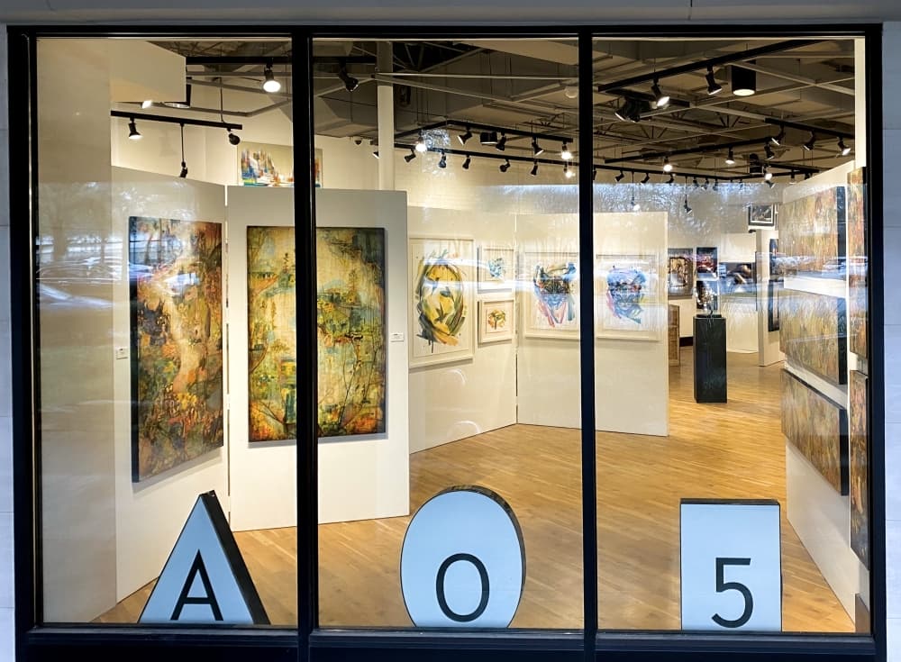 Inside the art gallery.