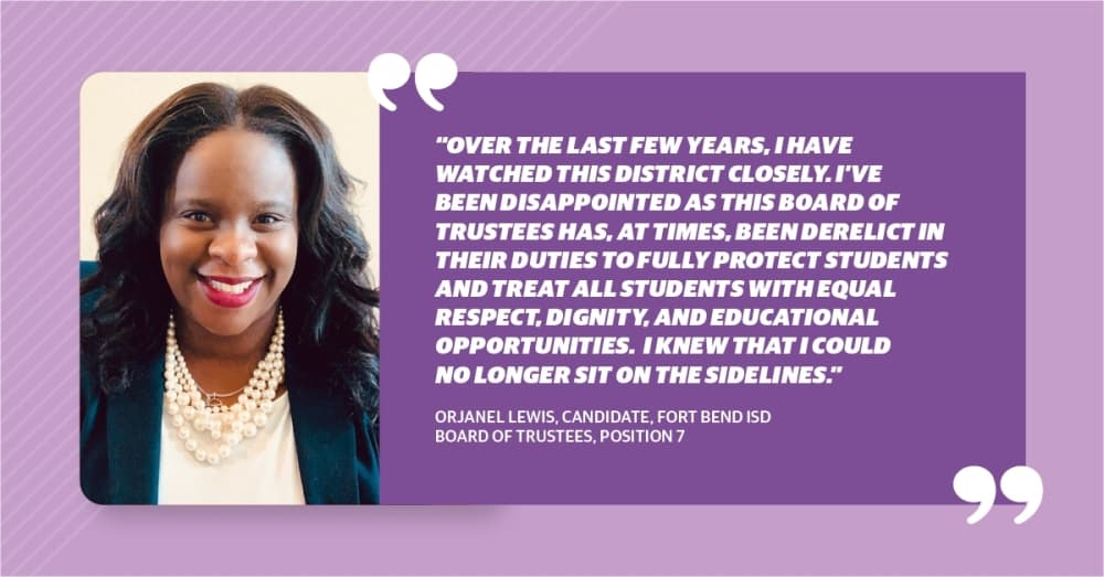Attorney Orjanel Lewis announces candidacy for Position 7 seat on FBISD board of trustees