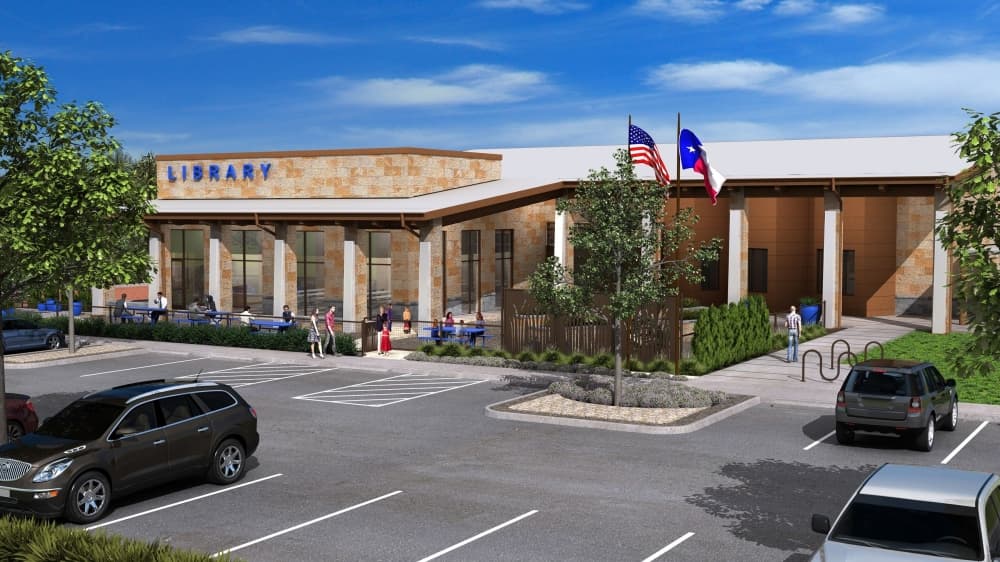 The Westside Branch of the New Braunfels Public Library was funded in part through the city's 2019 bond program. (Lauren Canterberry/Community Impact Newspaper)