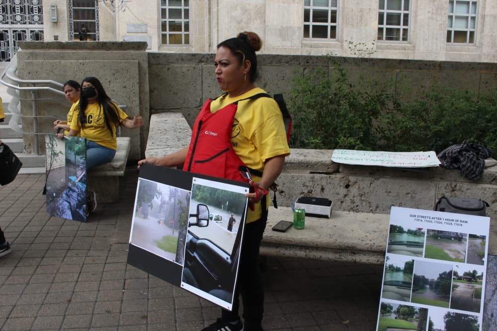 Northeast Houston-area residents hold protest at City Hall to demand better drainage