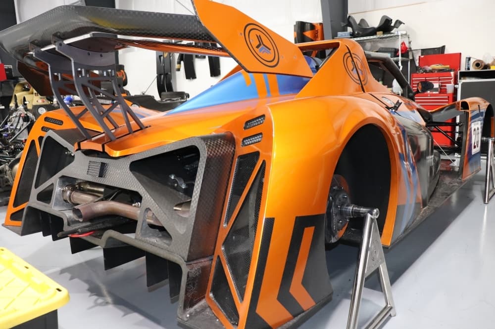 
A Radical SR3X race car being worked on.