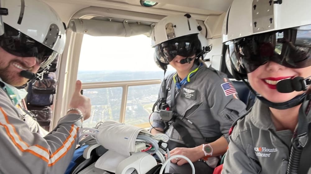 HCA Houston Healthcare's AIRLife crew is seen in action. (Courtesy HCA Houston Healthcare)