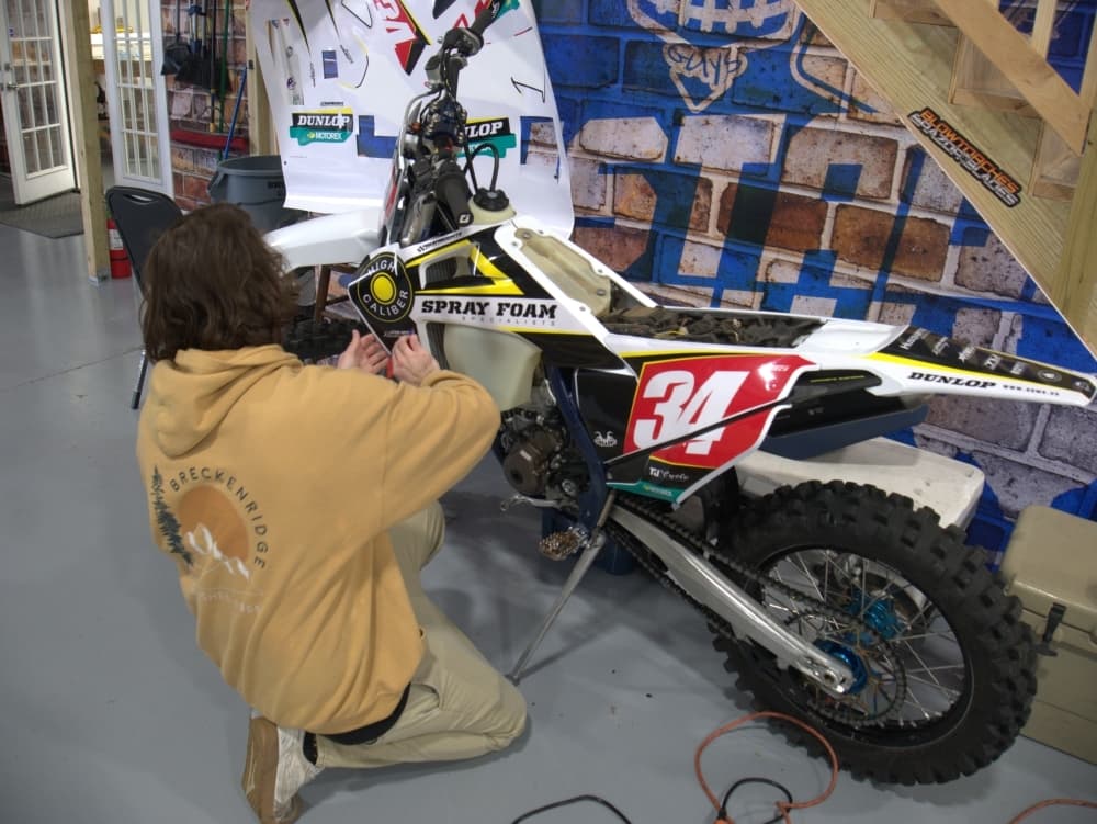 The team makes graphics kits for UTVs, dirtbikes and street bikes. (Glorie Martinez/Community Impact Newspaper)