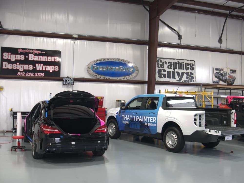Graphics Guys does commercial vehicle wraps for companies. (Glorie Martinez/Community Impact Newspaper)