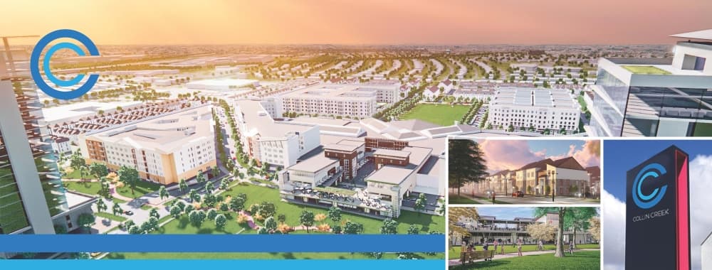 A rendering of the $1 billion mixed-use project that will transform the former site of the Collin Creek Mall. (Courtesy Centurion American)