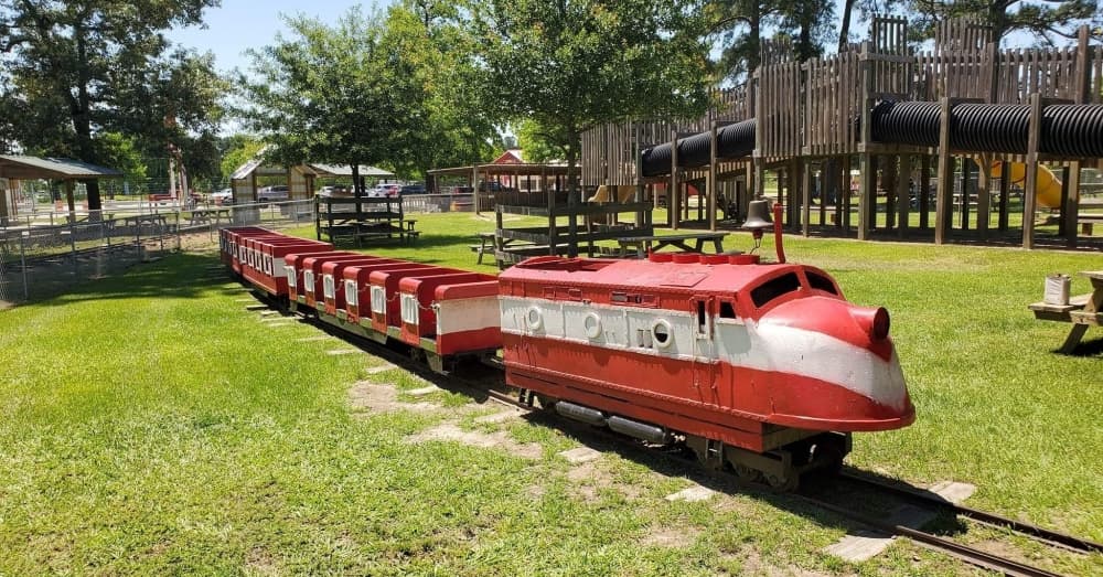 Visitors can go on a train ride that circles most of the Old MacDonald’s Farm property. (Courtesy Old MacDonald's Farm)