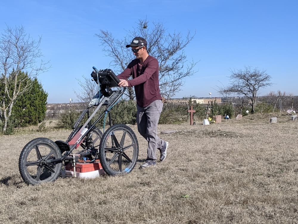 Kevin Riley uses a GPR