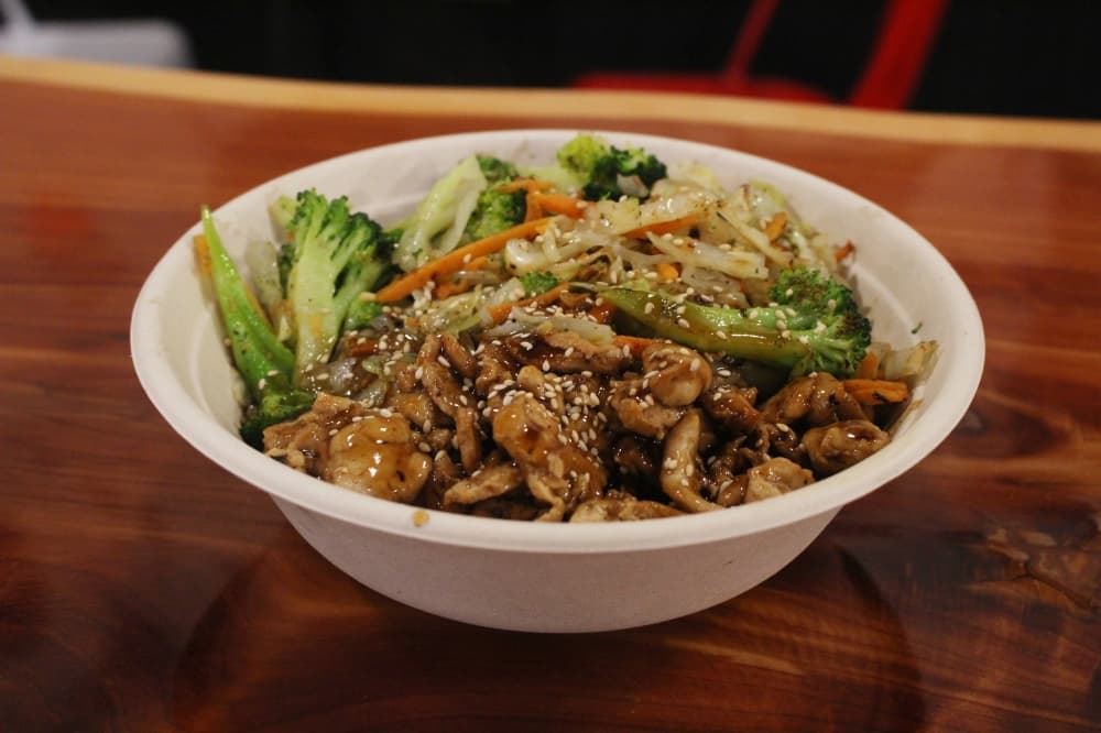 The Chicken Teriyaki Bowl ($8.95) is one of the newest items on the restaurant’s menu. (Jackson King/ Community Impact)