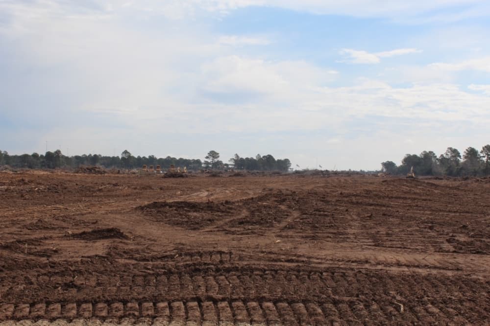 The industrial business park spans 240 acres, which is being cleared near the Grand Parkway and Rocky Road in Tomball. (Anna Lotz/Community Impact Newspaper)
