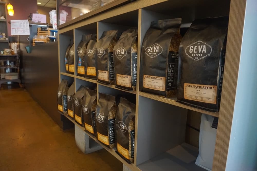 The coffee beans used at Plum Coffee come from Geva Coffee in Houston. (Mikah Boyd/Community Impact Newspaper)