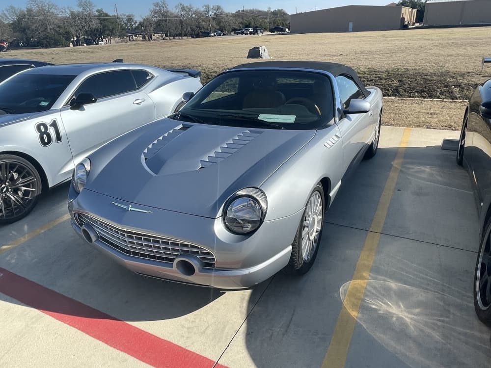The restoration of this 1999 Ford Thunderbird prototype was a longstanding project at HD Motorsports. (Eddie Harbour/Community Impact Newspaper)