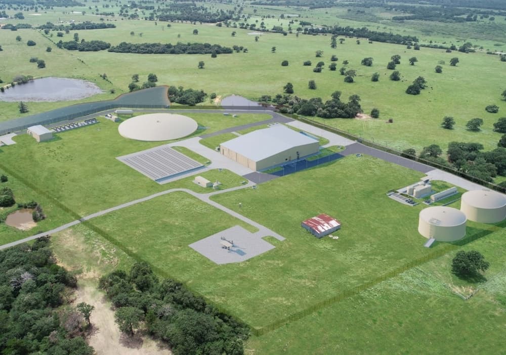 Water Treatment Plant located 12 miles east of Lockhart, roughly 35 miles away from the groundwater storage tanks in Blanco Vista. 