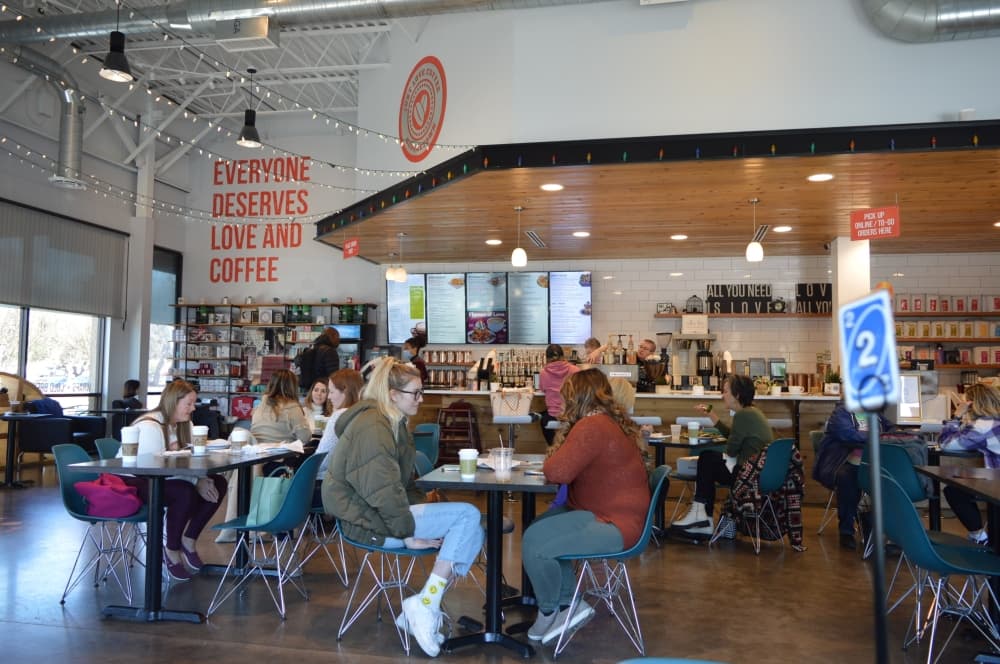 Just Love Coffee Georgetown rarely has an empty seat. (Hunter Terrell/Community Impact Newspaper)