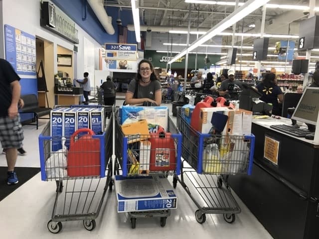 Adel Kuchyk spent much of her time in America helping others during disasters, such as Hurricane Harvey in 2017. (Courtesy Melanie Vitovsky)
