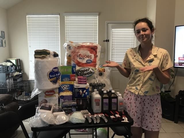 Adel Kuchyk spent much of her time in America helping others during disasters, such as Hurricane Harvey in 2017. (Courtesy Melanie Vitovsky)