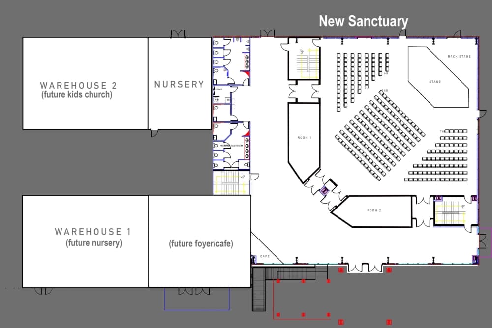 According to Lead Pastor Marty Burroughs, Phase 1 will include a new sanctuary and foyer area; Phase 2 will include a new nursery area for children ages 5 and younger; and Phase 3 will include the new Kid's Church area for children ages 6-11. (Rendering courtesy Northwood Church)