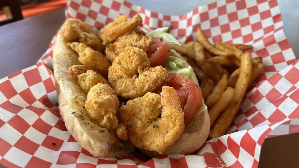 The restaurant serves po’boys with several options, such as soft shell crab and fried shrimp. ($11-$15) (Grace Dickens/Community Impact Newspaper)