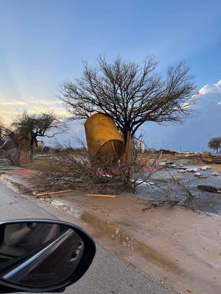Roadside damage in Williamson County (Haley Grace/Community Impact Newspaper)