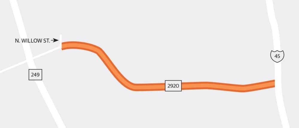 TxDOT designing project to add raised medians, right-turn lanes along FM 2920