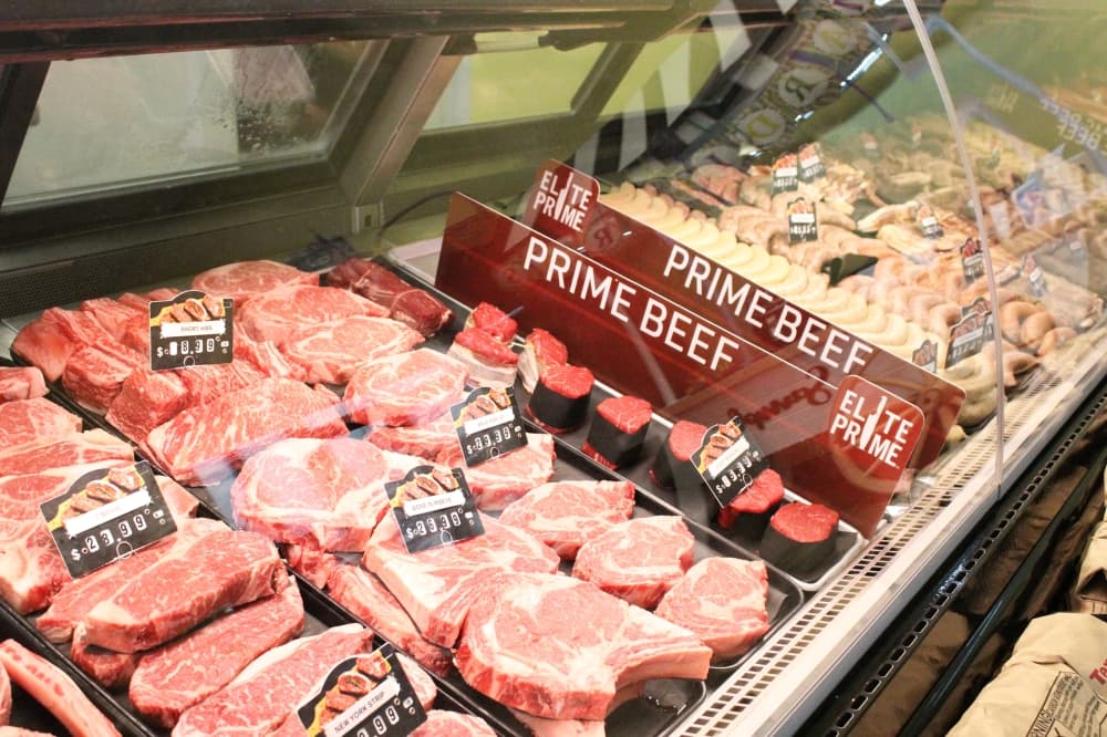 La Boucherie sells a variety of meats on-site at its Kuykendahl Road facility. (Emily Lincke/Community Impact Newspaper)