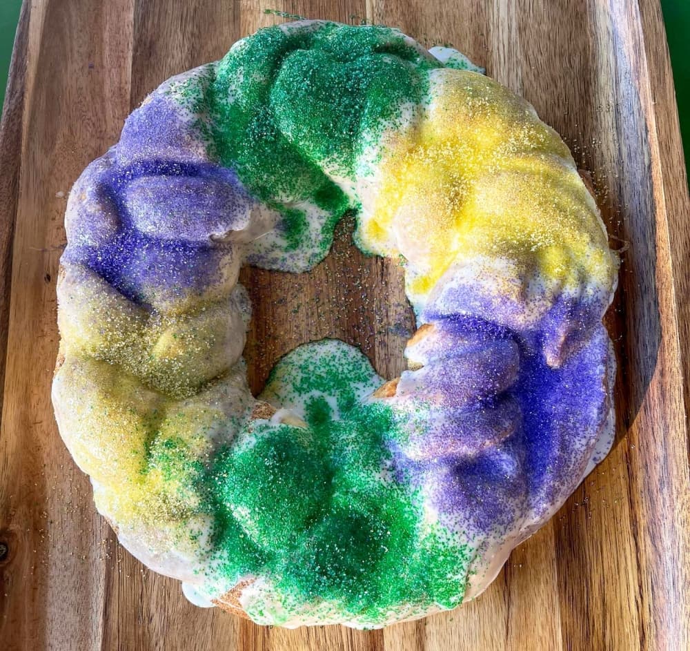 Taste of Gnome’s king cake has become a customer favorite, Baker said. (Courtesy Taste of Gnome)