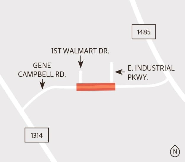 Construction 60% complete on Gene Campbell Road widening project