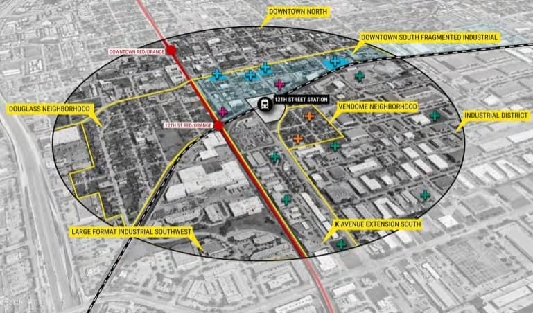 Area around the future site of the 12th Street Station.