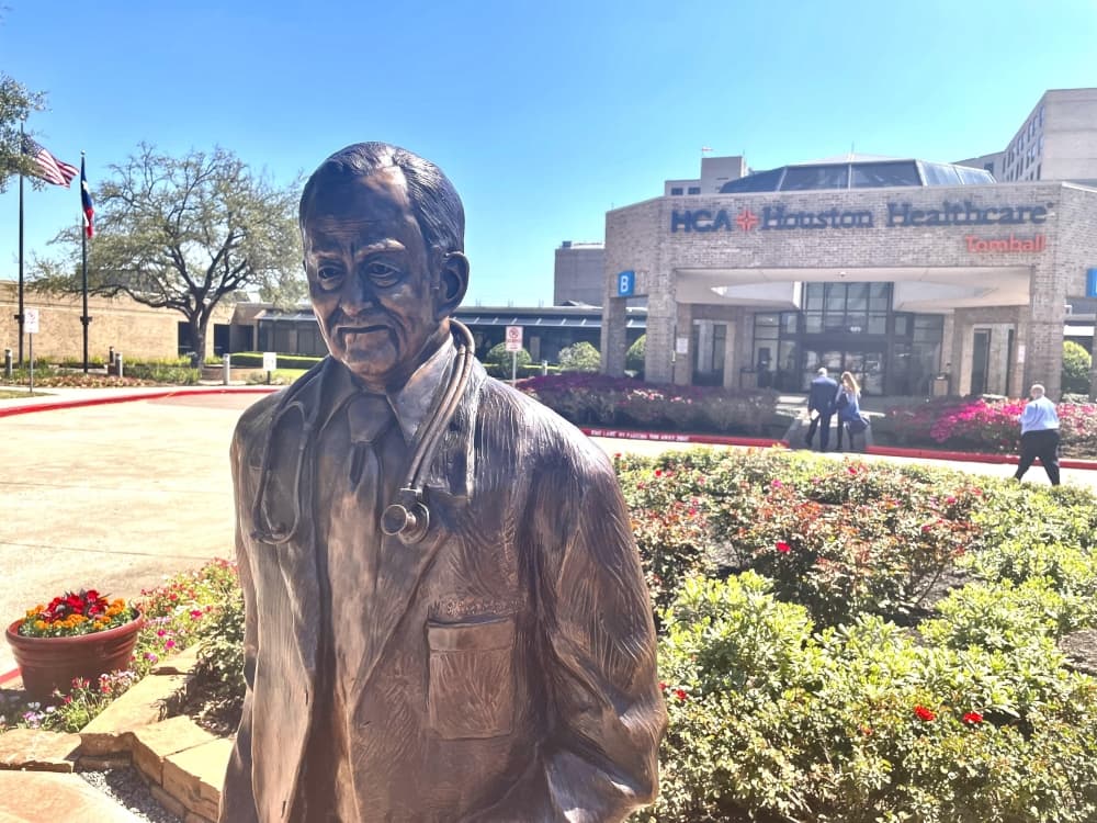 Statue of Dr. Norman Graham unveiled outside HCA Houston Healthcare Tomball
